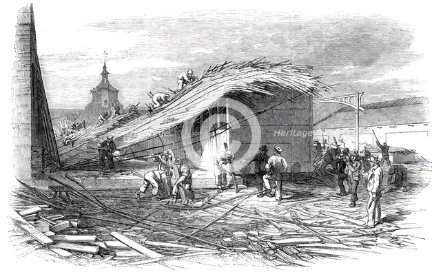 The Bricklayers' Arms Railway Station, after the Late Accident, 1850. Creator: Unknown.