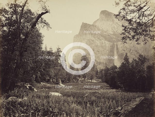 The Bridal Veil, 900 Ft. Yosemite, 1865-66. Creator: Carleton Emmons Watkins.