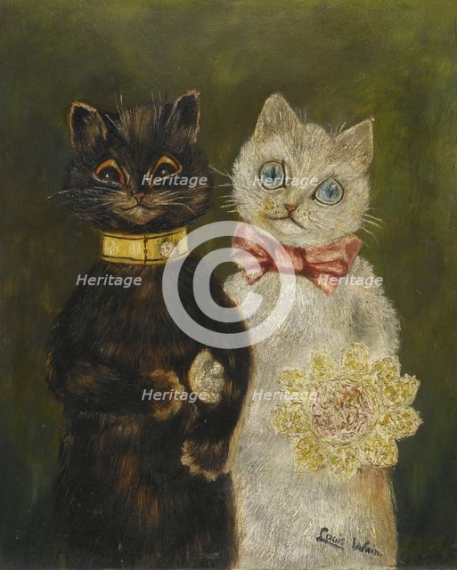 The Bride and Groom. Artist: Wain, Louis (1860-1939)