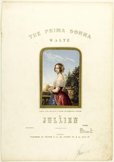 The Bride, cover for The Prima Donna Waltz sheet music, 1850. Creator: George Baxter