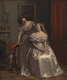 The bride is adorned by her friend, 1859. Creator: Henrik Olrik