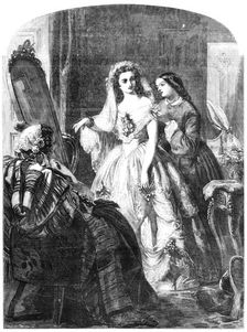 "The Bride" - painted by A. Solomon - from the Exhibition of the Royal Academy, 1856. Creator: Harvey Orrin Smith