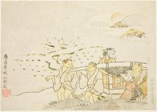 The Bride Traveling in the Rain, from the series "The Foxes Wedding", 1765. Creator: Tachibana Minko