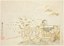 The Bride Traveling in the Rain, from the series "The Foxes Wedding", 1765. Creator: Tachibana Minko