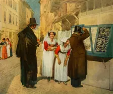 The Bridegroom Campagnuolo choosing Earrings for his Bride 1838, (1965). Creator: Aleksandr Ivanov