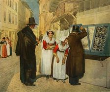 The Bridegroom Campagnuolo choosing Earrings for his Bride 1838, (1965). Creator: Aleksandr Ivanov