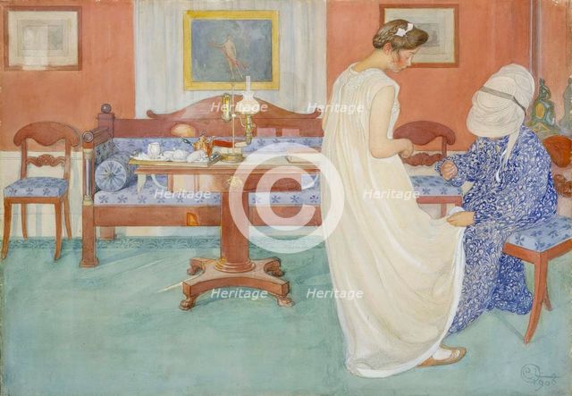 The Bridesmaid, 1908. Creator: Carl Larsson.