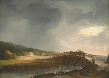 The Bridge across Tryggevælde River with a View of Koge, Zealand, 1813-1816. Creator: Johan Christian Dahl