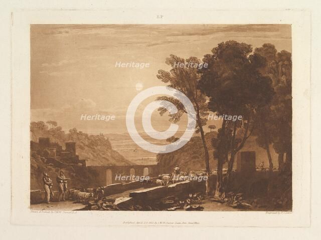 The Bridge and Goats (Liber Studiorum, part IX, plate 43), April 23, 1812. Creator: JMW Turner.