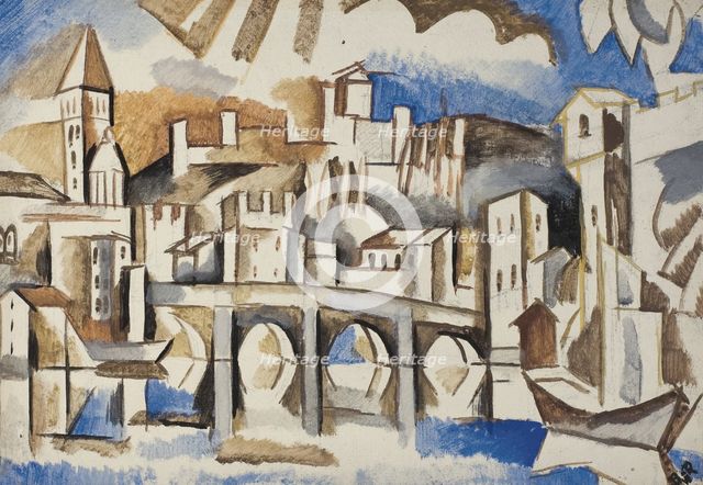The Bridge. Artist: Baranov-Rossiné, Vladimir Davidovich (1888-1942)