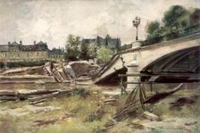 The Bridge at the Aisne France, 1915, (1926).Artist: Francois Flameng