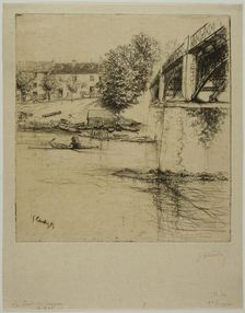 The Bridge at Gournay, from the Side, 1895. Creator: Gustave Leheutre