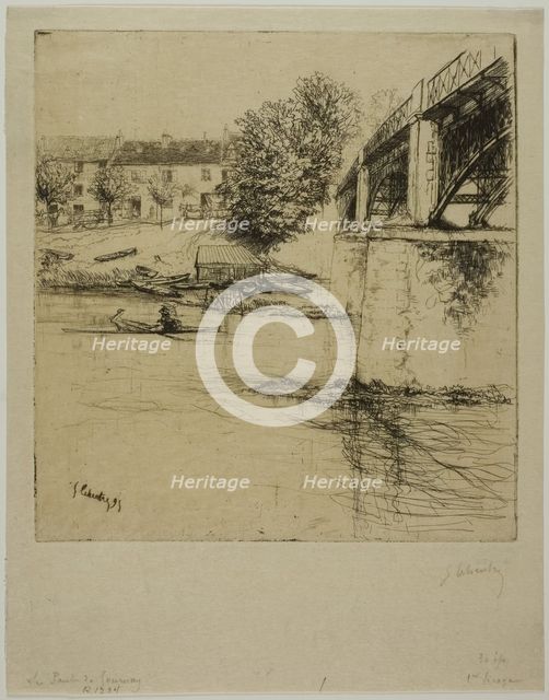 The Bridge at Gournay, from the Side, 1895. Creator: Gustave Leheutre.