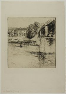 The Bridge at Gournay, from the Side, 1895. Creator: Gustave Leheutre