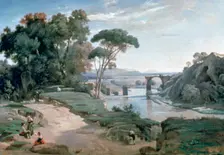 The Bridge at Narni 1827. Artist: Jean-Baptiste-Camille Corot