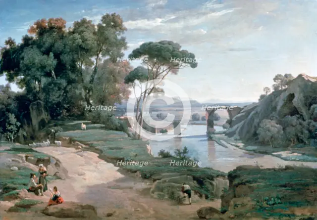 'The Bridge at Narni', 1827. Artist: Jean-Baptiste-Camille Corot    