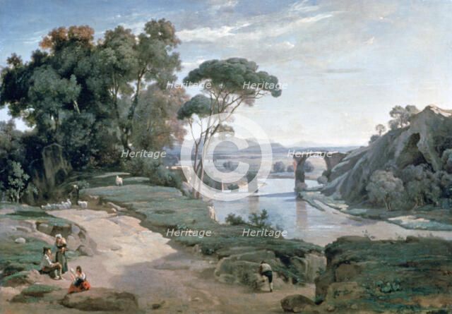 'The Bridge at Narni', 1827. Artist: Jean-Baptiste-Camille Corot    