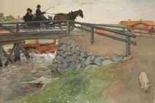 The Bridge. From A Home (26 watercolours). Creator: Carl Larsson