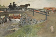 The Bridge. From A Home (26 watercolours). Creator: Carl Larsson