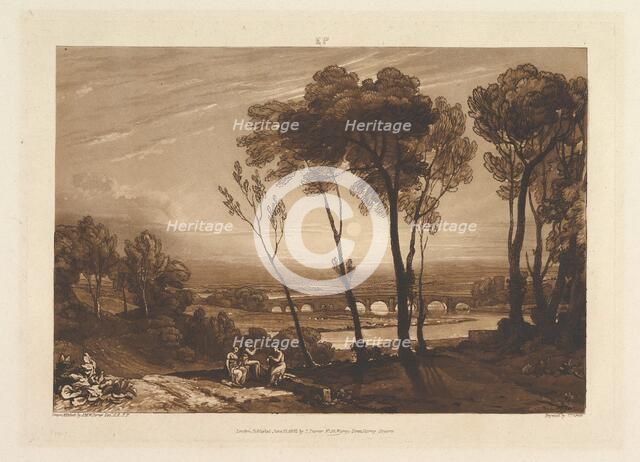 The Bridge in Middle Distance (Liber Studiorum, part III, plate 13), June 10, 1808. Creator: JMW Turner.
