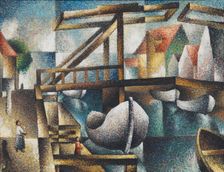 The bridge in Rügenwaldermuende , 1925. Creator: Segal, Arthur (1875-1944)