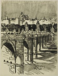 The Bridge of Toledo, Madrid, c. 1903. Creator: Joseph J Pennell
