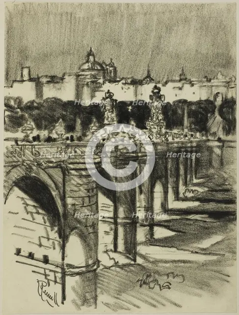 The Bridge of Toledo, Madrid, c. 1903. Creator: Joseph J Pennell.