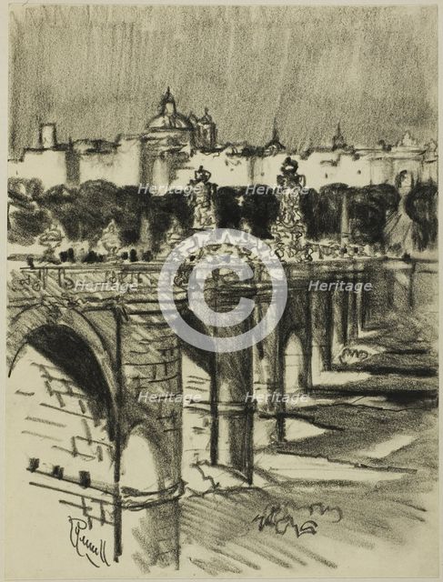 The Bridge of Toledo, Madrid, c. 1903. Creator: Joseph J Pennell.