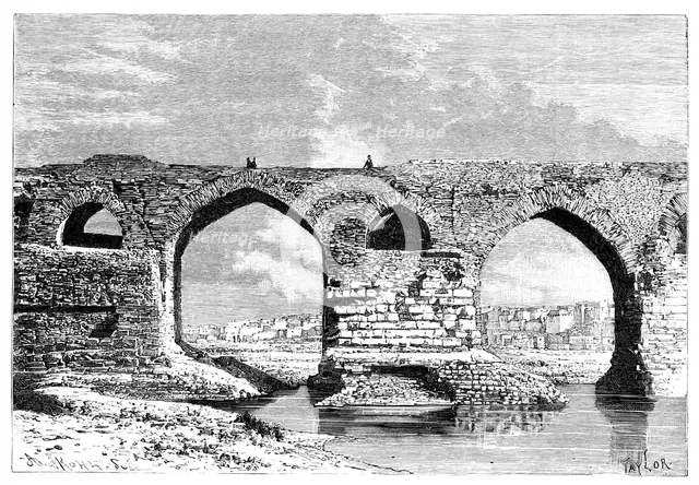 The Bridge of Dezful, Iran, 1895.Artist: Armand Kohl