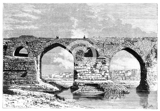 The Bridge of Dezful, Iran, 1895.Artist: Armand Kohl