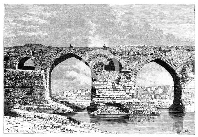 The Bridge of Dezful, Iran, 1895.Artist: Armand Kohl