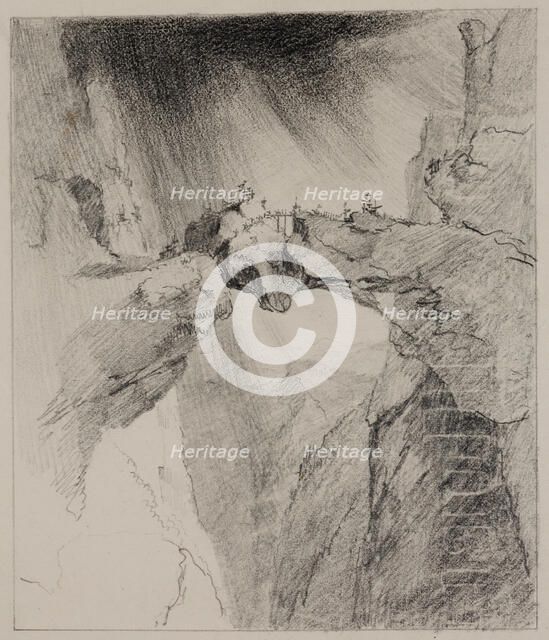 The Bridge of Fear, 1827. Creator: Thomas Cole.