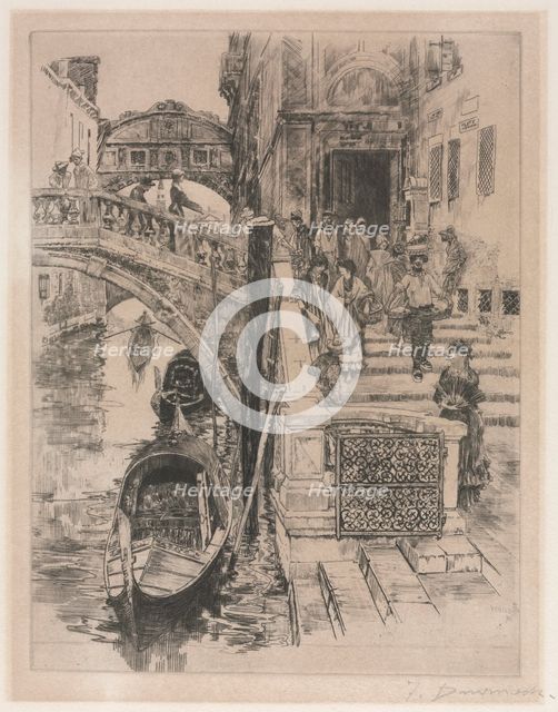 The Bridge of Sighs (second plate), 1885. Creator: Frank Duveneck (American, 1848-1919); Robert Dunthorne.