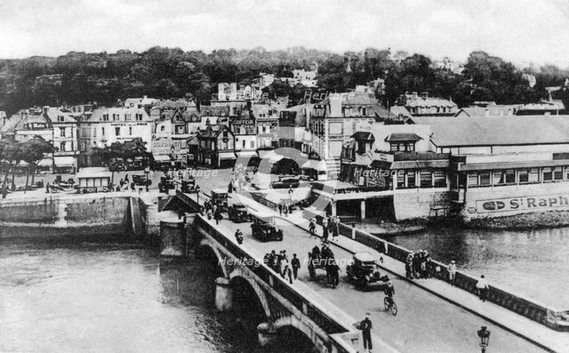 The bridge on the River Touques, Trouville, France, c1920s. Artist: Unknown