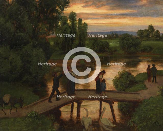 The Bridge (Summer Evening), 1892. Creator: Thoma, Hans (1839-1924).