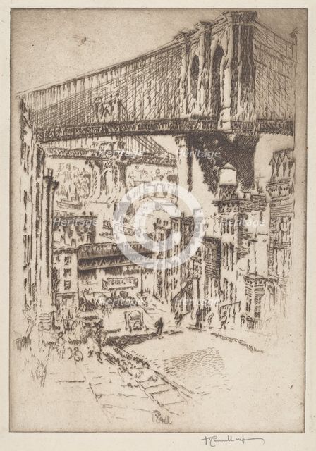 The Bridges, from Brooklyn, 1921. Creator: Joseph Pennell.
