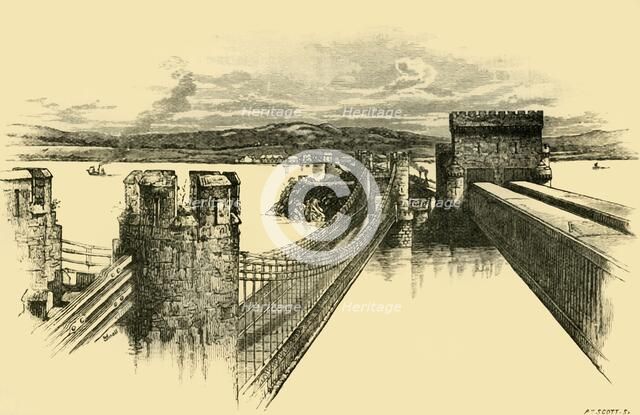 'The Bridges, from Conway Castle', 1898. Creator: Unknown.