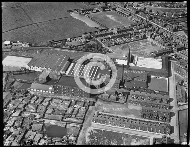 The Bridgewater and Moss Side Cotton Mills, Newtown, Greater Manchester, c1930s. Creator: Arthur William Hobart.