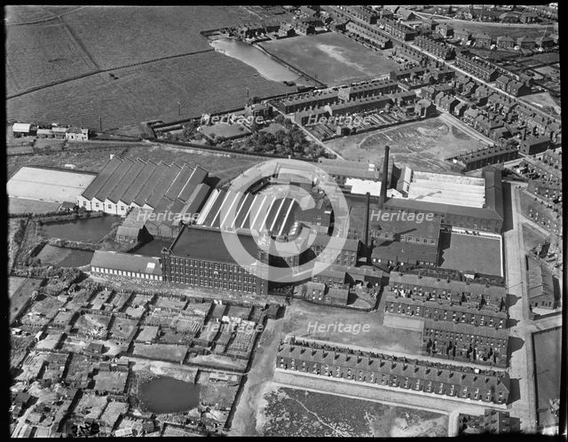 The Bridgewater and Moss Side Cotton Mills, Newtown, Greater Manchester, c1930s. Creator: Arthur William Hobart.