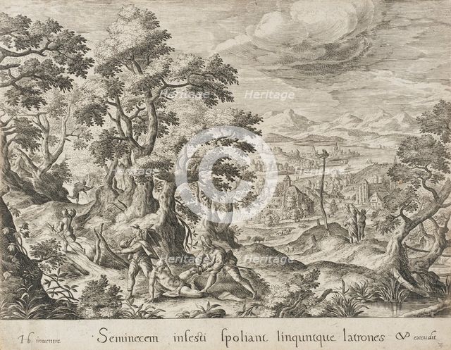 The Brigands Robbing the Traveler, c1600. Creator: Crispijn de Passe I.