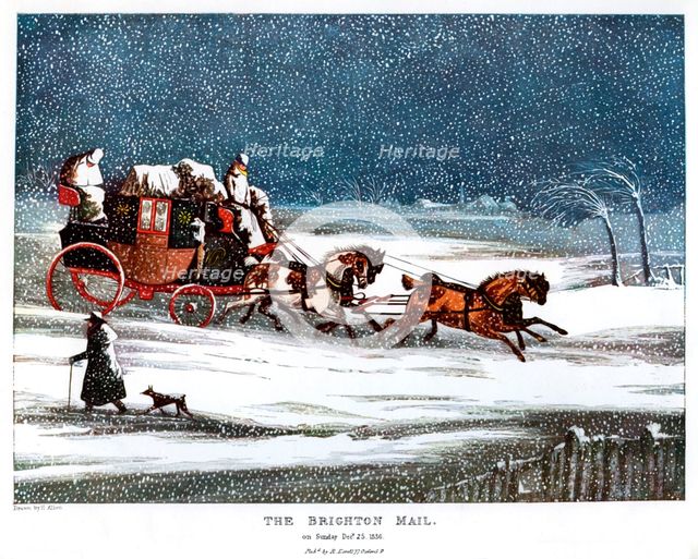 The Brighton Mail on Christmas Day, 1836 (1905).Artist: Henry Thomas Alken