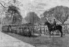 The Brighton Volunteer Review: Middlesex Corps in Steyne Gardens, 1881. Creator: Unknown