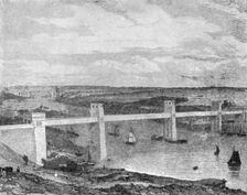 The Britannia Tubular Bridge across the Menai Strait, 1850... (1901). Creator: Unknown