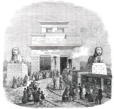 The Britannia Tubular Bridge - entrance from the Bangor Side, 1850. Creator: Unknown