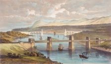 The Britannia Tubular Bridge, Menai Strait, Wales, c1850. Creator: Unknown