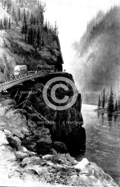The British Columbian Gold-Fields: the Cariboo Road, near Chapman's Bar, Upper Fraser River, 1898. Creator: Unknown.