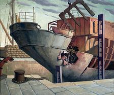 The "British Chancellor" in dry dock, Falmouth, Oct. 1940, 1940-1943. Creator: Harry Morley