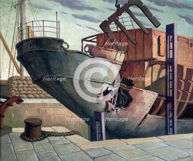 The "British Chancellor" in dry dock, Falmouth, Oct. 1940, 1940-1943. Creator: Harry Morley.