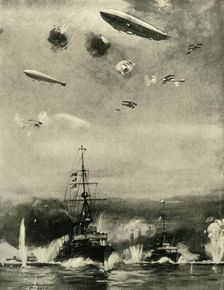 The British Air Raid on Cuxhaven, Christmas Day, 1914 (c1920). Creator: E S Hodgson
