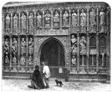 The British Archaeological Association at Exeter: west screen of Exeter Cathedral, 1861. Creator: T. Bolton